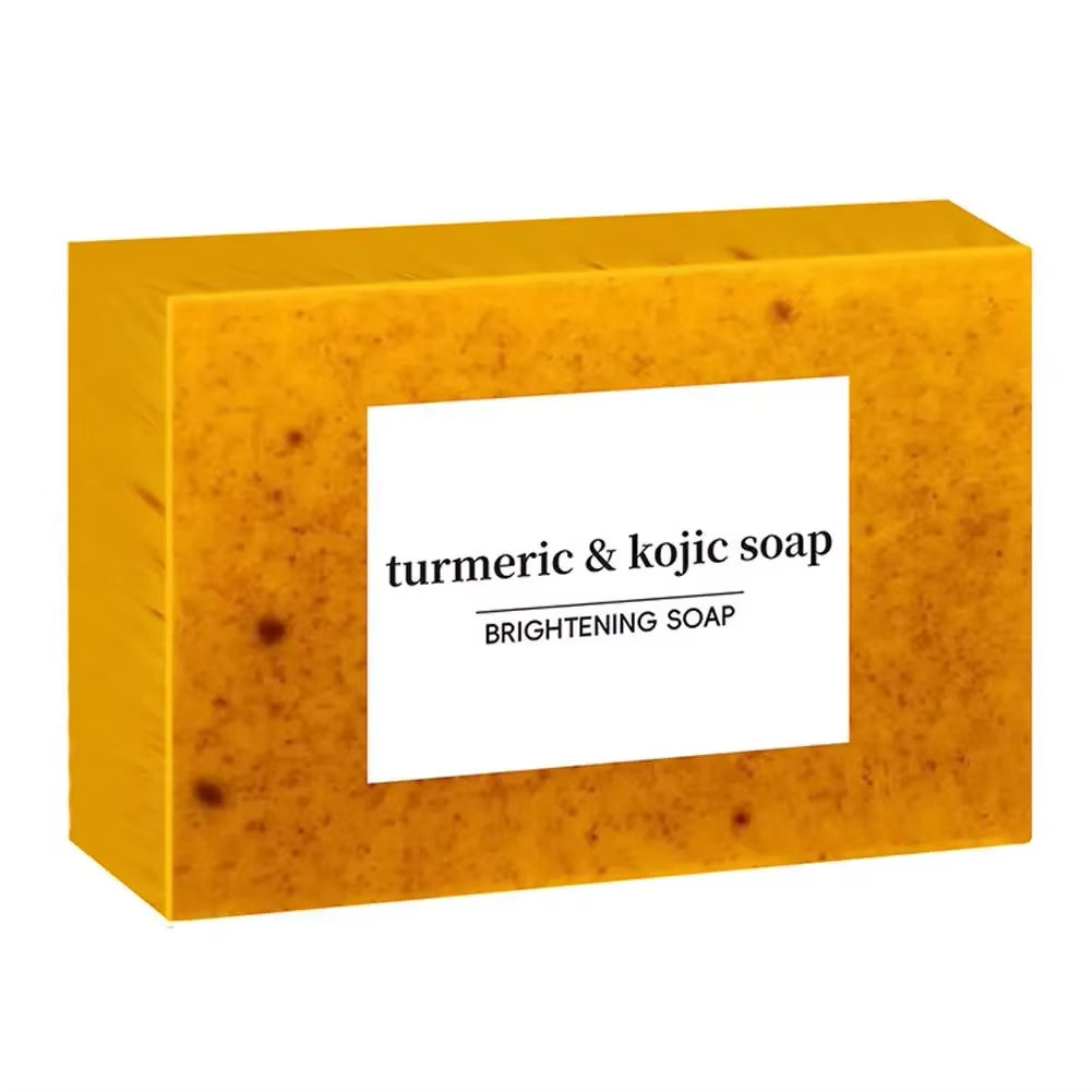 100G Turmeric Hand Made Soap, Lemon Kojic Acid Soap, Shower and Facial Soap Deep Cleaning for Face Body Skin Care